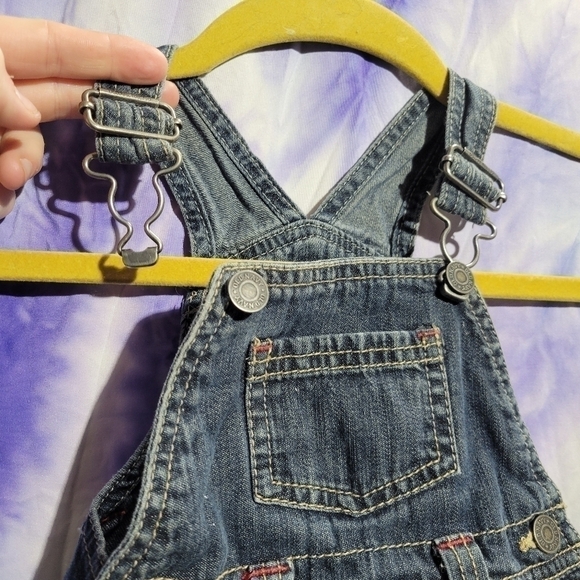 Old Navy Babys Unisex Blue Denim Overalls Size 3-6 Months - Picture 6 of 14